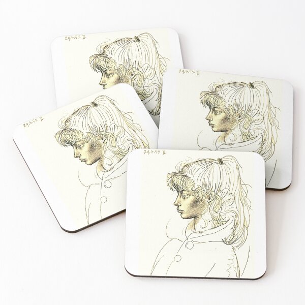 Item preview, HEAD of SYLVETTE : Vintage 1954  Sketch Portrait Print designed and sold by posterbobs.