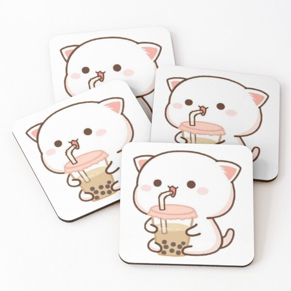 Item preview, Cat drinking boba designed and sold by Gabbie i.