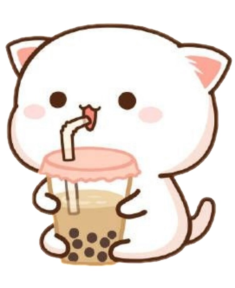 Cat drinking boba\