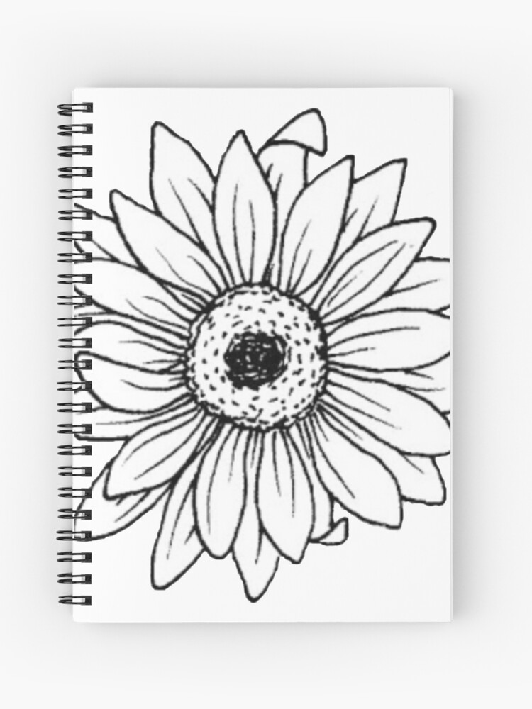 Cuaderno de espiral «contorno de girasol» de Alyssanicole22 | Redbubble