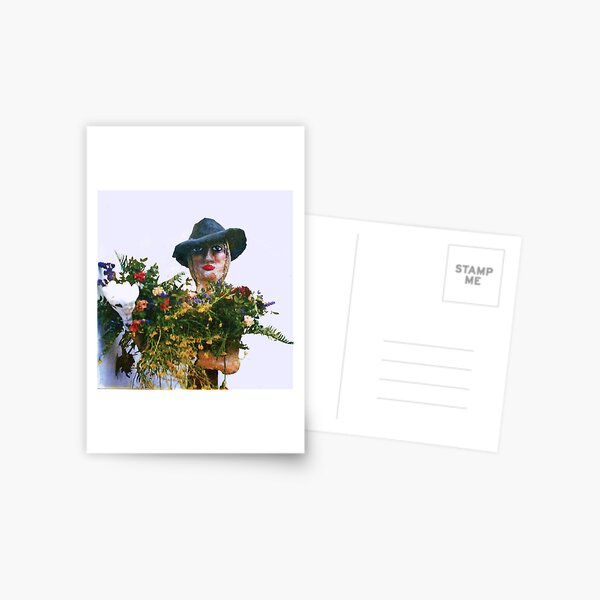 Woman with Black hat Postcard