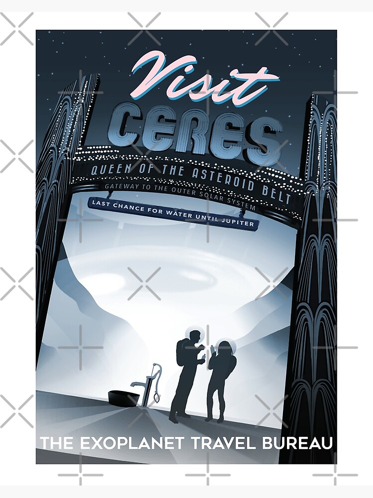 Ceres - Queen of the Asteroid Belt - NASA JPL Space Tourism Travel Poster Ceres - Queen of the Asteroid Belt - NASA JPL Space Tourism Travel Poster