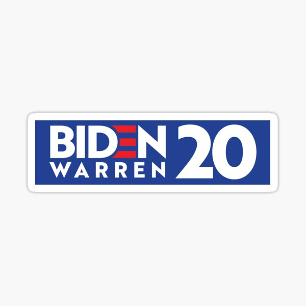 Biden / Warren 2020 Bumper Sticker Sticker
