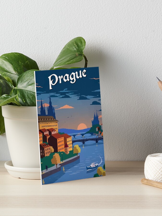 Aperçu 1 sur 2. Impression rigide avec l'œuvre Voyage Prague République Tchèque Vintage créée et vendue par digitalvintage.