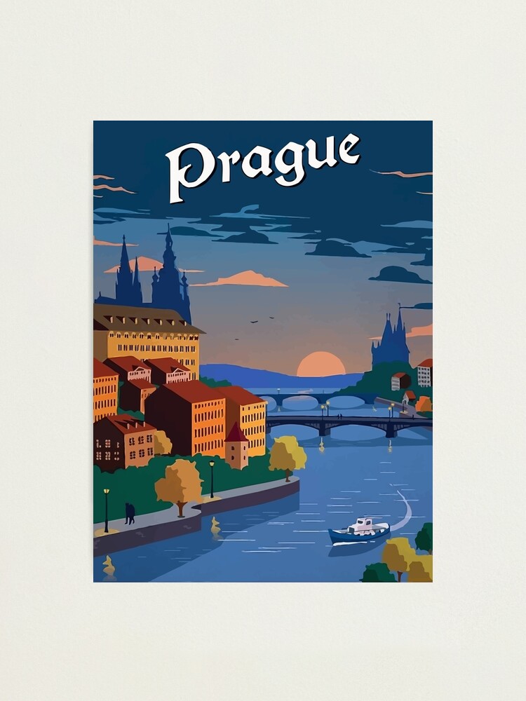 Aperçu 2 sur 3. Impression photo avec l'œuvre Voyage Prague République Tchèque Vintage créée et vendue par digitalvintage.