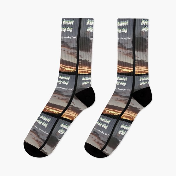 Item preview, A view of a beautiful sunset after a long day, created by a loving God, with words in white designed and sold by AnnaBBS.