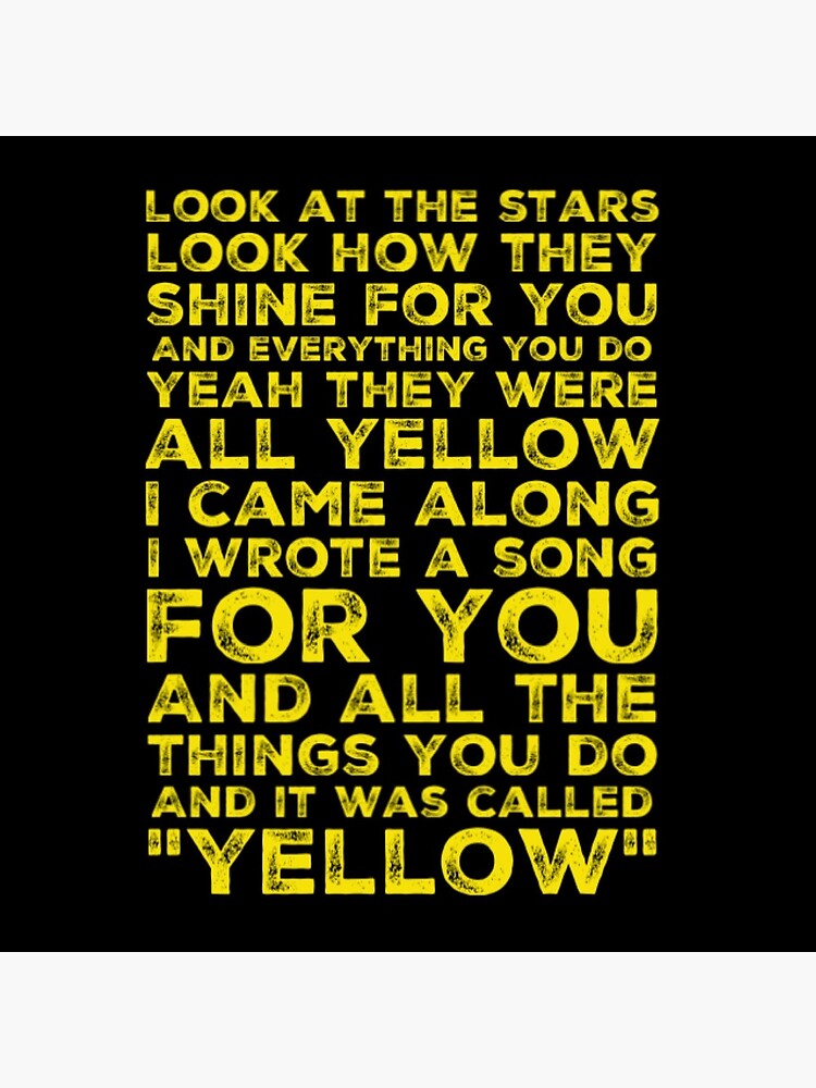 Lámina fotográfica «Coldplay Yellow Letras» de theAcollection | Redbubble