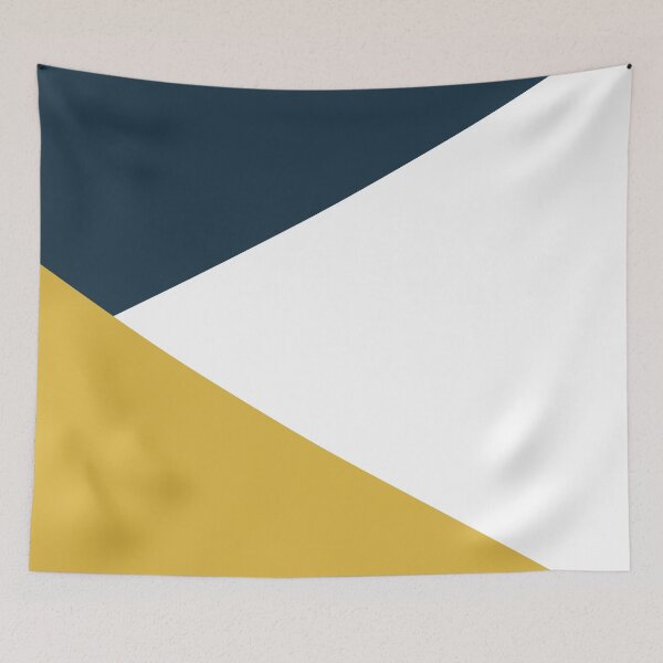 Item preview, Angled Color Block in Navy Blue, Light Mustard Yellow, and White designed and sold by kierkegaard.