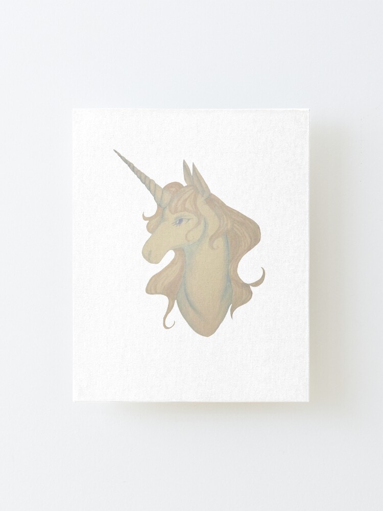 Alternate view of White unicorn Mounted Print