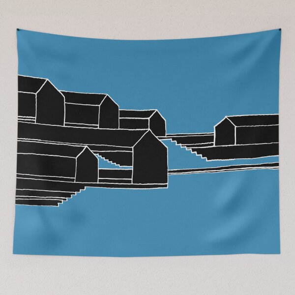 Item preview, Stairs and Houses No.: 02 in Black and Blue designed and sold by Istvan Ocztos.