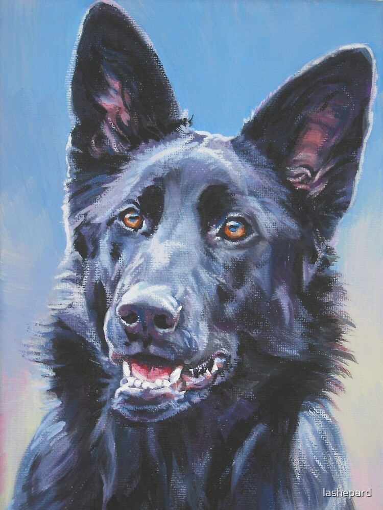 German Shepherd Fine Art Painting By Lashepard Redbubble   Flat,1000x1000,075,f.u5 