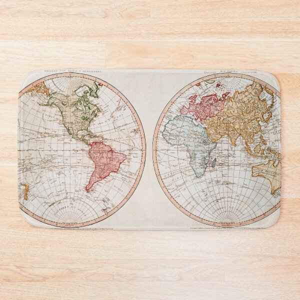 Item preview, Vintage New World Map - Hemispheres designed and sold by thomasjgaulton.