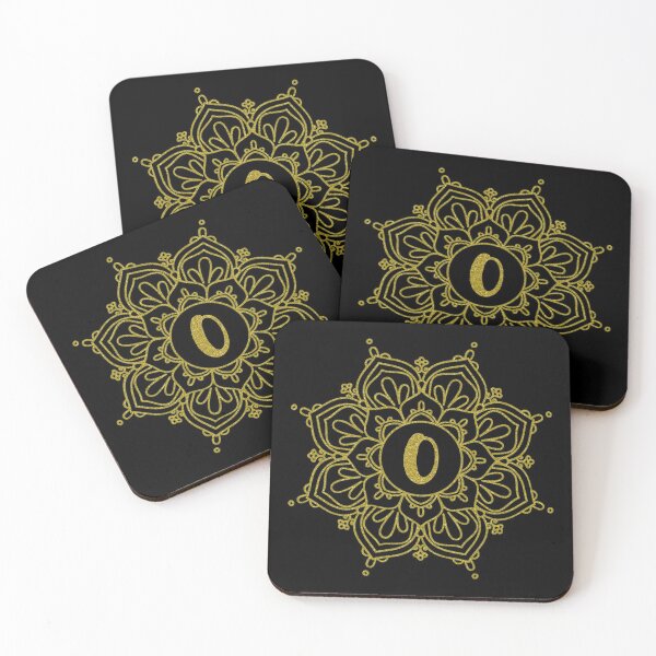 Item preview, Glitter Monogram Mandala Art - Letter O - Black Background designed and sold by MysticMagpie.