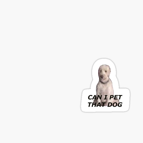 "Can I pet that dog meme " Sticker for Sale by chelseycornog Redbubble