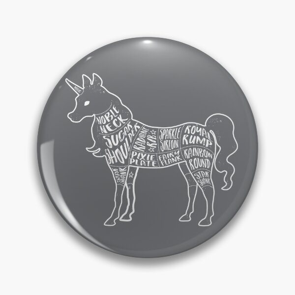Item preview, Unicorn - Fantasy Butcher Cuts of Meat - Gray designed and sold by AliceQuinn.