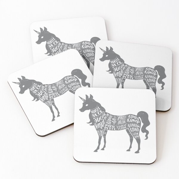 Item preview, Unicorn - Fantasy Butcher Cuts of Meat - Gray designed and sold by AliceQuinn.