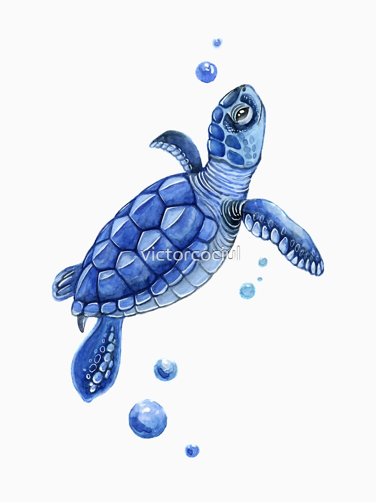 The Blue Turtle T Shirt By Victorcociul Redbubble