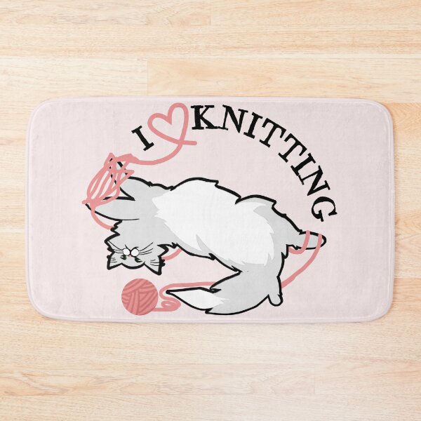 Item preview, I Love Knitting Cat Tangled in Yarn designed and sold by katlandreth.