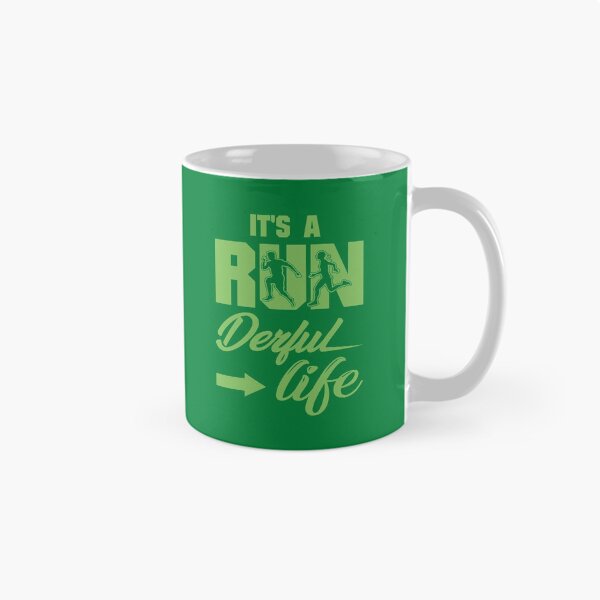 Item preview, It's A Run Derful Life - Running Quotes - Green, Black, White - Marathoner Gift, Runner's Gift, Running Gift designed and sold by RaceRunnerz-.