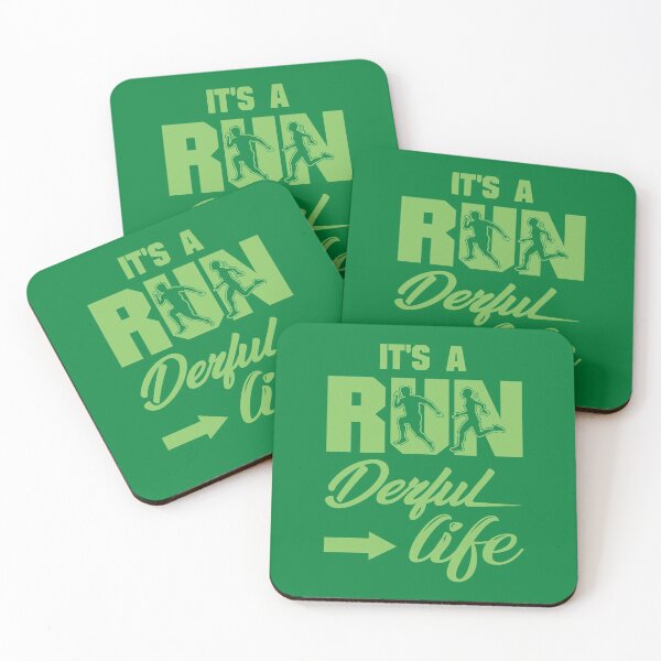 Item preview, It's A Run Derful Life - Running Quotes - Green, Black, White - Marathoner Gift, Runner's Gift, Running Gift designed and sold by RaceRunnerz-.
