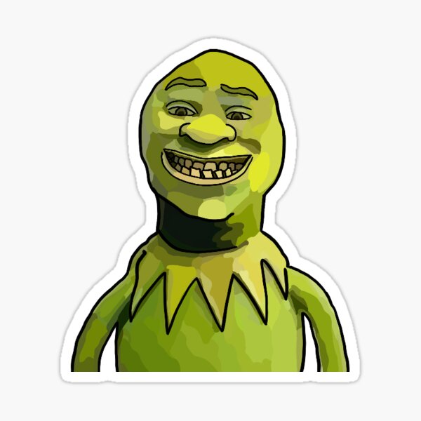 "Shrek Kermit" Sticker for Sale by emilykoalas Redbubble