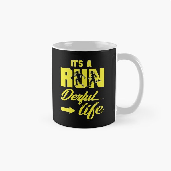 Item preview, It's A Run Derful Life - Running Quotes -  Yellow, Black, White - Marathoner Gift, Runner's Gift, Running Gift designed and sold by RaceRunnerz-.