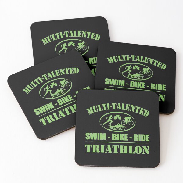 Item preview, Multi-Talented Swim Bike Triathlon - Running Triathlete Quotes -  Green, Black, White - Marathoner Gift, Runner's Gift, Running Gift designed and sold by RaceRunnerz-.