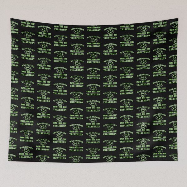 Item preview, Multi-Talented Swim Bike Triathlon - Running Triathlete Quotes -  Green, Black, White - Marathoner Gift, Runner's Gift, Running Gift designed and sold by RaceRunnerz-.