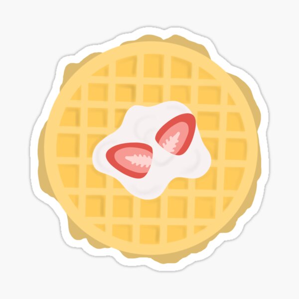 Waffle with strawberries and cream Sticker