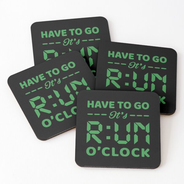 Item preview, Have To Go It's RUN o'clock - Funny Running Quotes -  Black,Green, Gray, White - Marathoner Gift, Runner's Gift, Running Gift designed and sold by RaceRunnerz-.