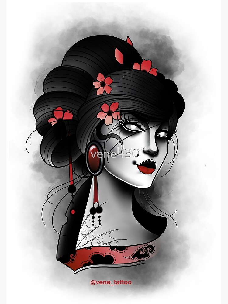 Tatouage Geisha Carte de v ux