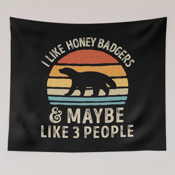 Item preview, I Like Honey Badgers and Maybe 3 People Retro Sunset Vintage 60s 70s Shirt for Men Women Boys Girls Kids Animal Lovers Gift designed and sold by LiqueGifts.