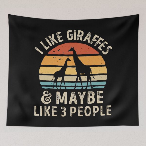 Item preview, I Like Giraffes and Maybe 3 People Retro Sunset Vintage 60s 70s Shirt for Men Women Boys Girls Kids Animal Lovers Gift designed and sold by LiqueGifts.