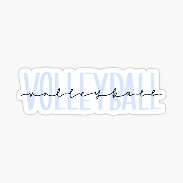 Pastel Blue Handlettered Volleyball Sticker