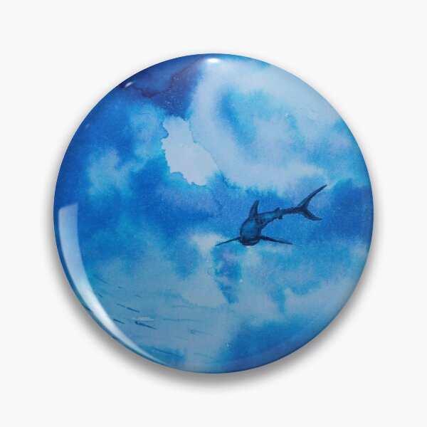 Item preview, Sharks in ink blue designed and sold by Kissart.