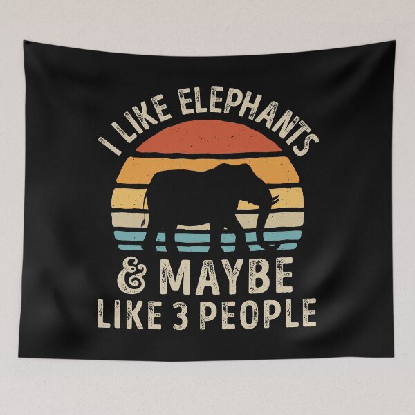 Item preview, I Like Elephants and Maybe 3 People Retro Sunset Vintage 60s 70s Shirt for Men Women Boys Girls Kids Animal Lovers Gift designed and sold by LiqueGifts.