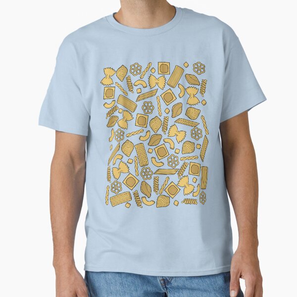 Pasta Pattern On Blue Classic T-Shirt