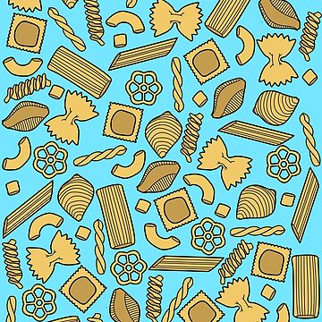 Artwork thumbnail, Pasta Pattern On Blue by NoSaysLion