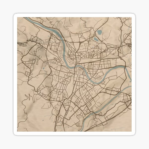 Villach Sepia Map Sticker By Cptvdesign Redbubble