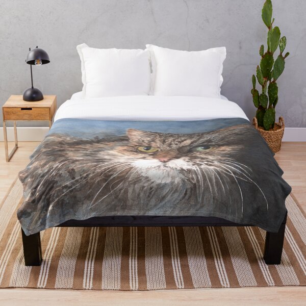 Molly the Tabby Cat Throw Blanket