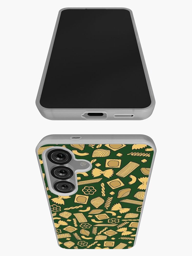 Thumbnail 3 of 4, Samsung Galaxy Phone Case, Pasta Pattern On Green designed and sold by NoSaysLion.