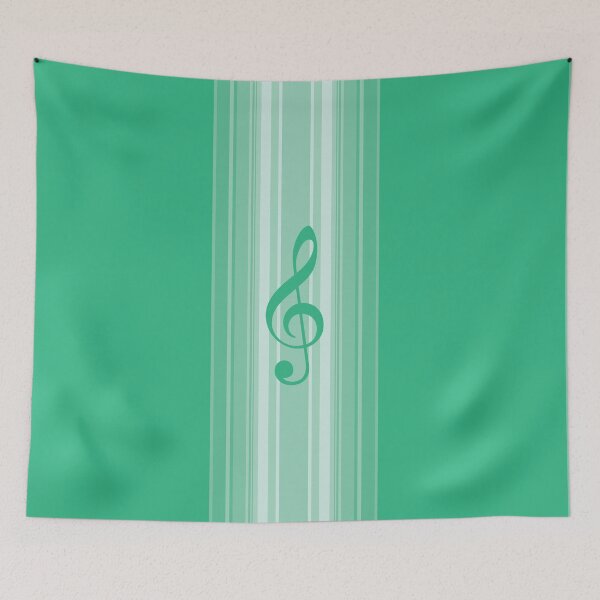 Item preview, Treble Clef Vertical Stripes Green designed and sold by RetroNeon.