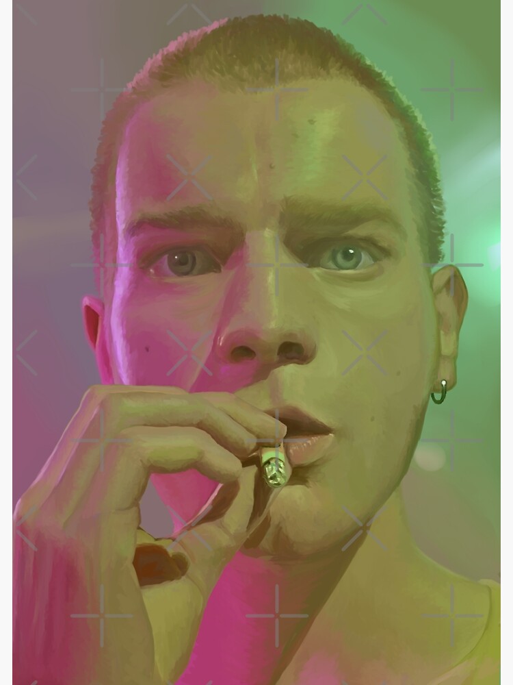 Mark Renton Trainspotting Digital Painting Postcard By Erboosney Redbubble