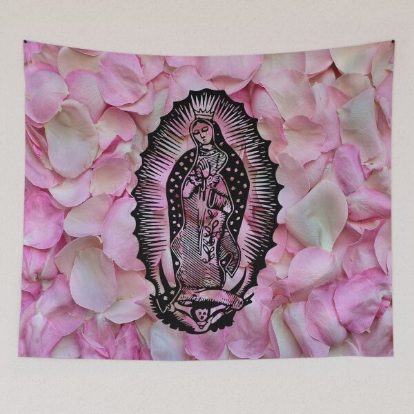 Aperçu de l'œuvre Vierge de Guadalupe Vierge Marie pétales de rose créée et vendue par Albaley.