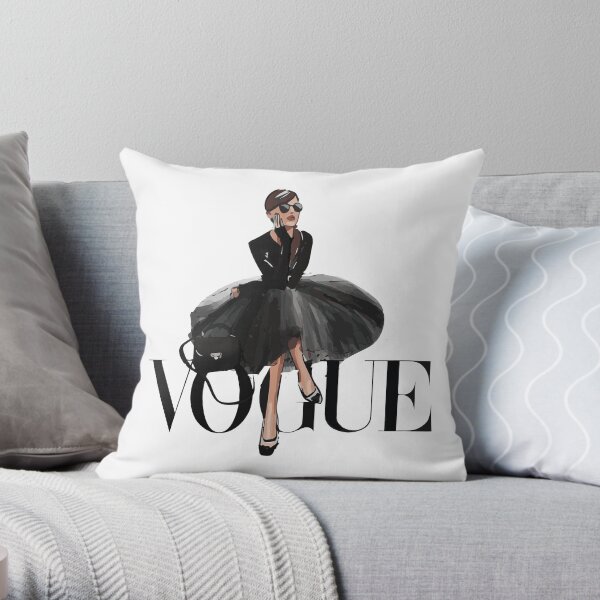 Vintage Vogue Poster Throw Pillow