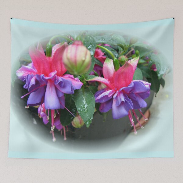 Item preview, Raindrops on Fuchsia Bells and Buds - Framed Vignette designed and sold by BlueMoonRose.