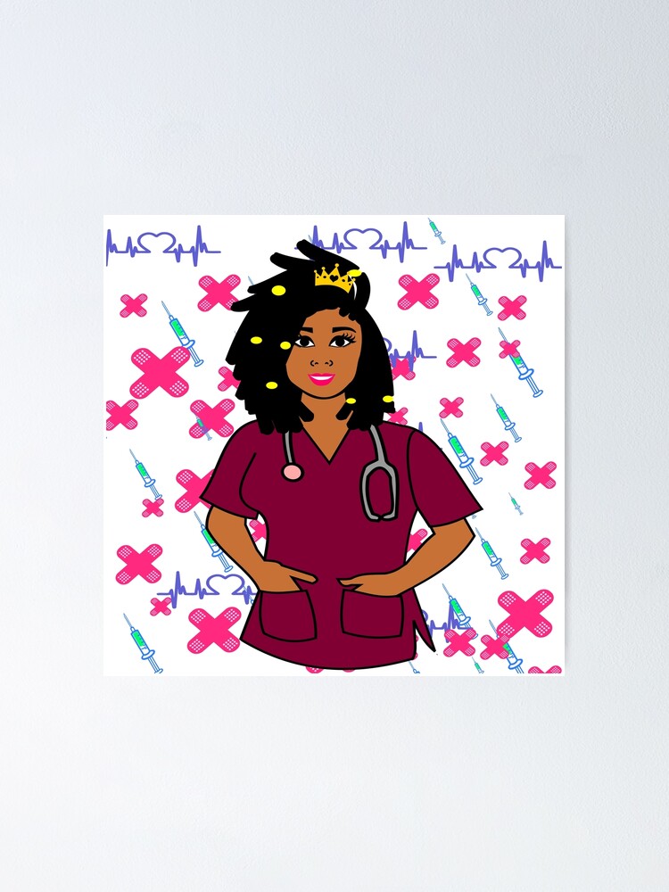 "Black Nurse with Dread Locs" Poster for Sale by Siamchuchu Redbubble