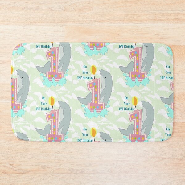 Item preview, On your First Birthday Greetings / Dolphins  designed and sold by aldona.