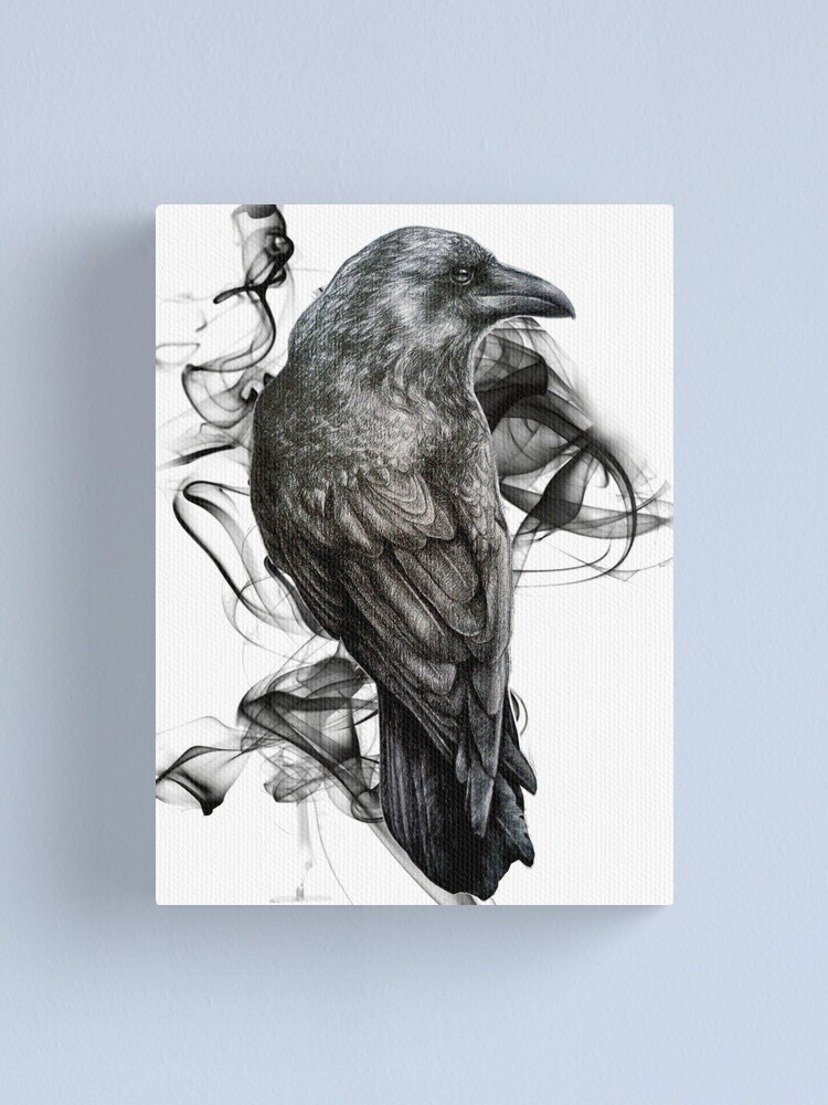 Lienzo «cuervo gótico pájaro realismo dibujo boceto tatuaje» de RISHAMA |  Redbubble