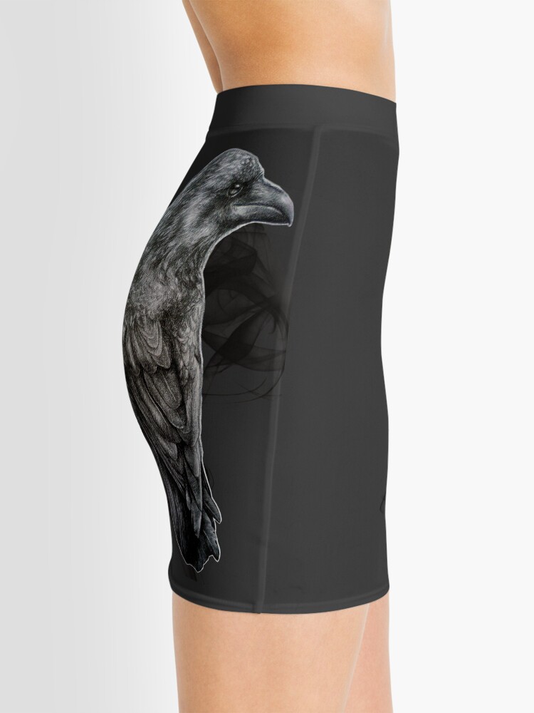 Crow Gothic Bird Raven Realism Drawing Sketch Tattoo Mini Skirt For Sale By Rishama Redbubble 6779